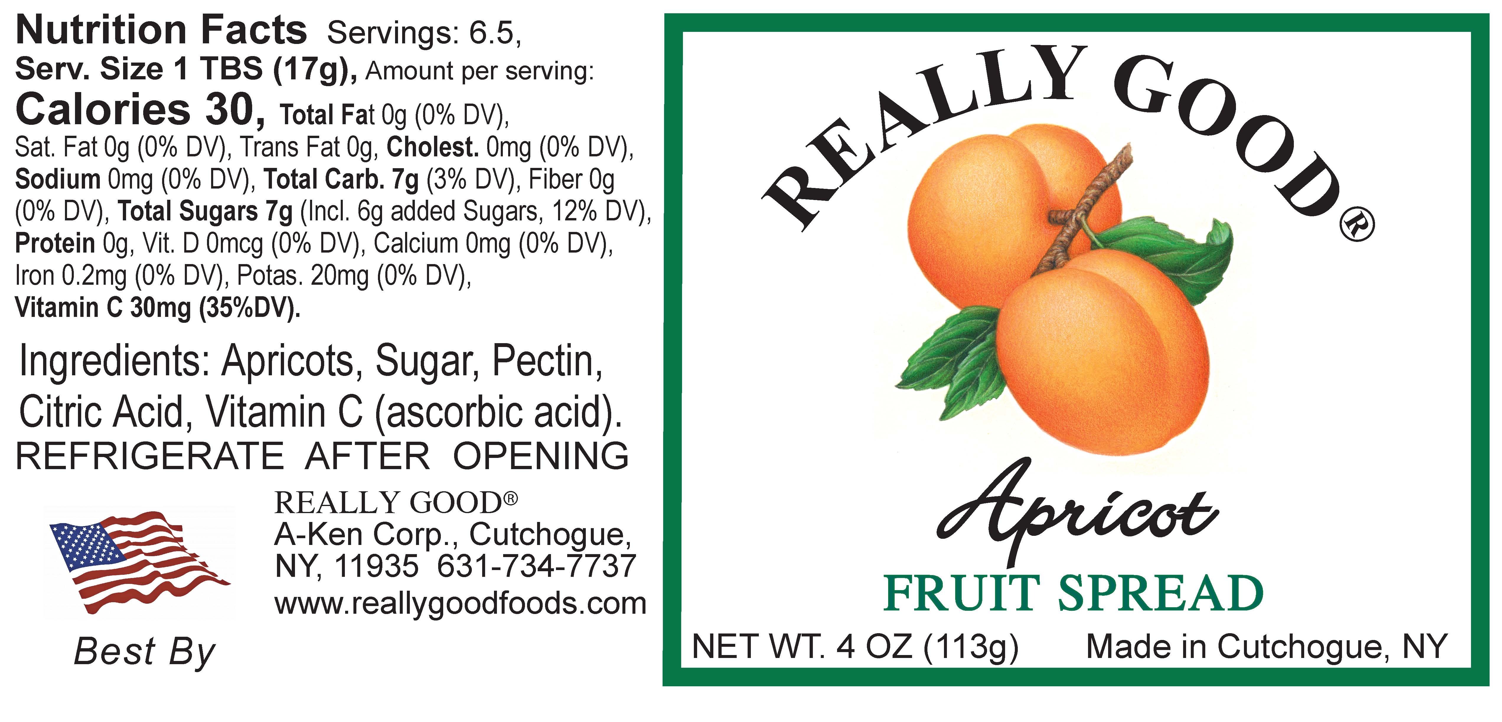 Really Good low sugar apricot fruit spread
