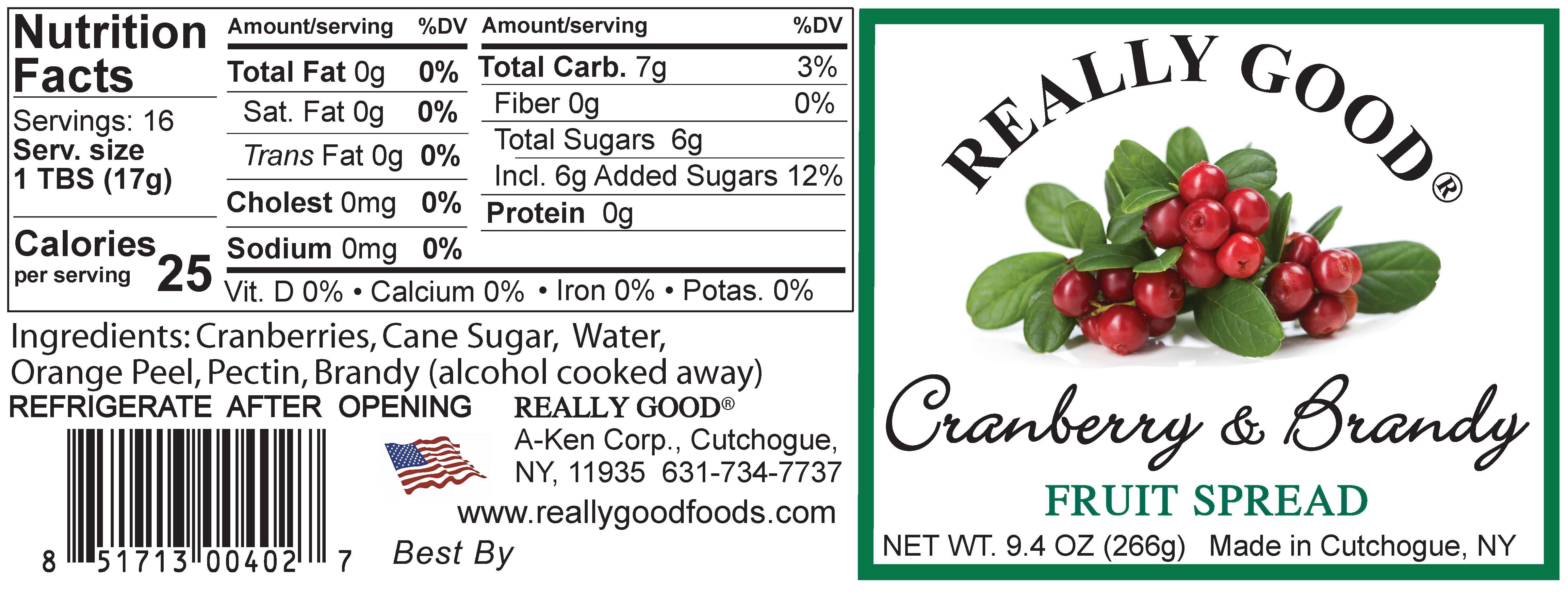 Really Good Cranberry with Brandy label