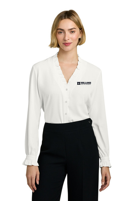 Brooks Brothers® Women’s Long Sleeve Ruffle Collar Blouse