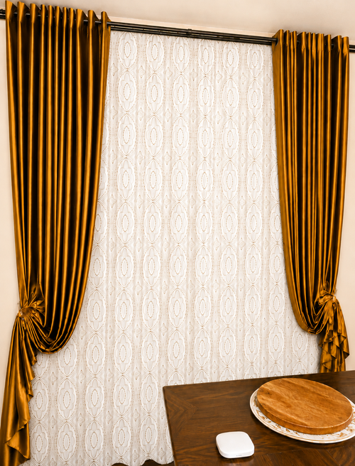 Ornate Floral Embroidered Sheer - 2 Panel Set