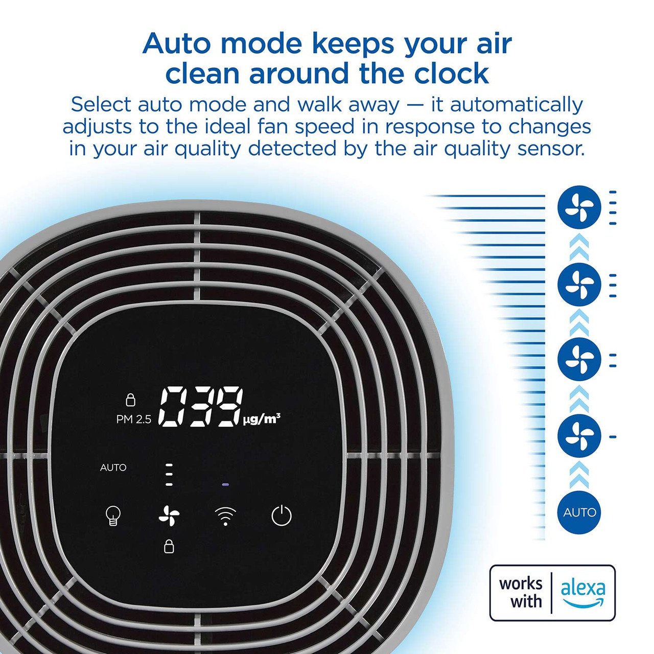 Clorox™ Alexa Smart Medium Room True HEPA Air Purifier