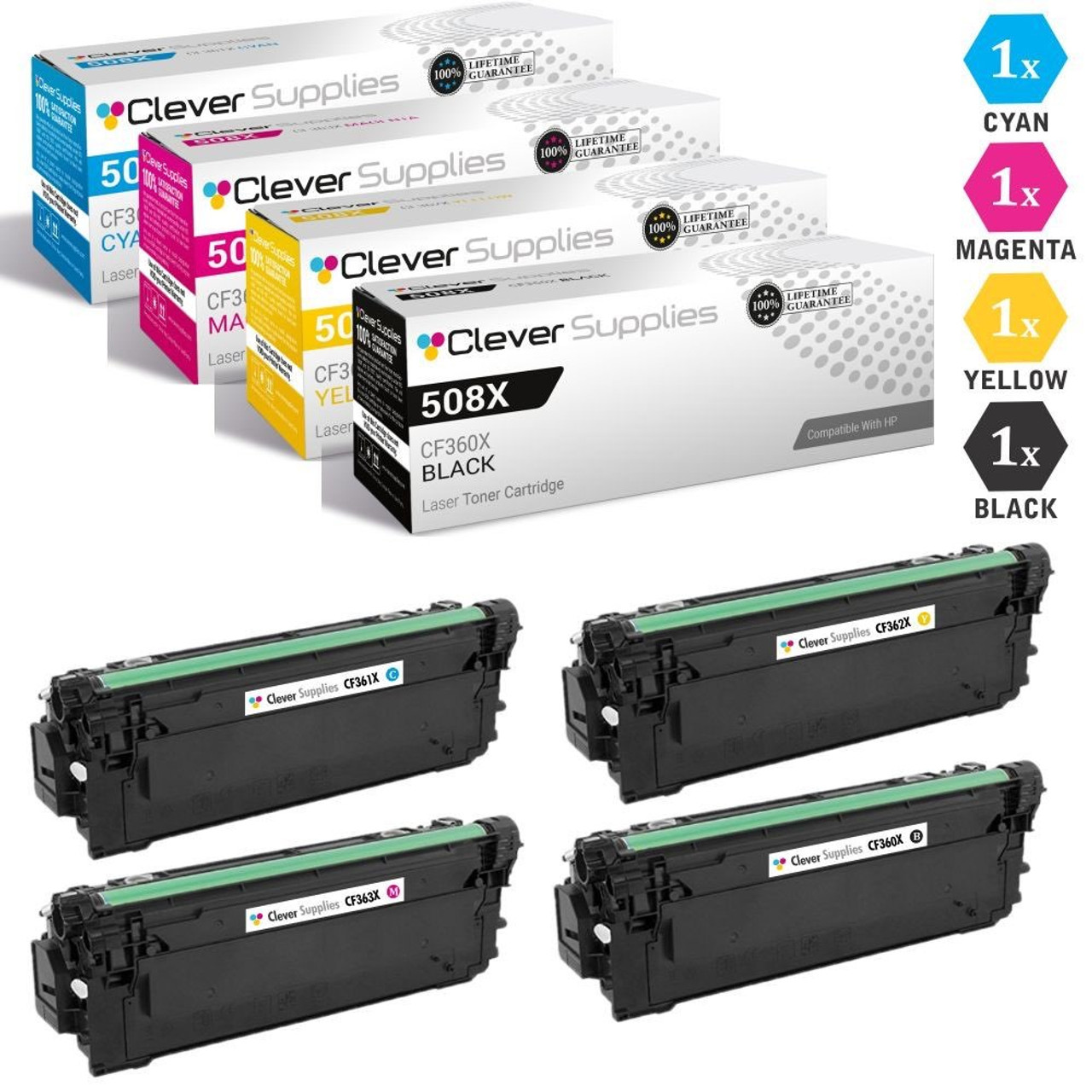HP 508X CF360X/CF361X/CF362X/CF363X Compatible Toner Cartridge 4