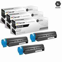 Compatible Okidata 44574901 Laser Toner Cartridges High Yield Black 3 Pack