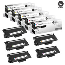 Compatible Brother TN750 Premium Quality Laser Toner Cartridge High Yield Black 5 Pack