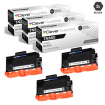 Compatible Brother TN880 Laser Toner Cartridge Extra High Yield Black 3 Pack