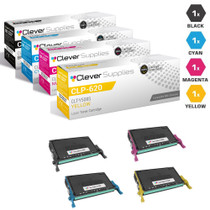 Compatible Samsung CLP-620 Premium Quality Laser Toner Cartridges 4 Color Set