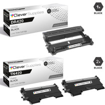 Compatible Brother DR420-TN420 / TN450 Black Drum and 2 Toner Set
