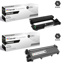Compatible Brother DR630-TN660 Black Drum and Toner Cartridge Set
