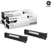 CS Compatible Replacement for HP 304A 2 Black Set (CC530A) Color LaserJet Toner Cartridge