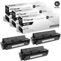 CS Compatible Replacement for HP CF410X (HP-410X) Laser Toner Cartridges High Yield Black 3 Pack