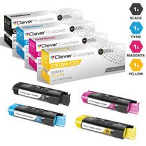 Compatible Okidata C3100 Premium Quality Laser Toner Cartridges 4 Color Set