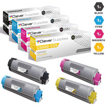 Compatible Okidata C5500N Laser Toner Cartridges High Yield 4 Color Set