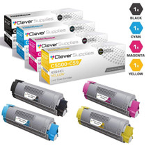 Compatible Okidata C5500N Premium Quality Laser Toner Cartridges High Yield 4 Color Set