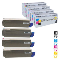 Compatible Okidata C610 Premium Quality Laser Toner Cartridges 4 Color Set