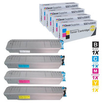 Compatible Okidata C810DN Premium Quality Laser Toner Cartridges 4 Color Set