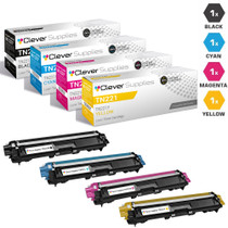 Compatible Brother TN221-TN225 Premium Quality Laser Toner Cartridge High Yield 4 Color Set (TN221BK/ TN225C/ TN225M/ TN225Y)