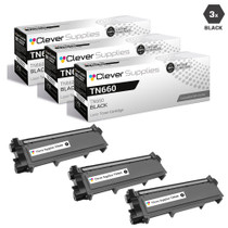 Compatible Brother TN660 Toner Cartridge High Yield Black 3 Pack