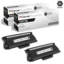 Compatible Brother TN750 Laser Toner Cartridge High Yield Black 2 Pack