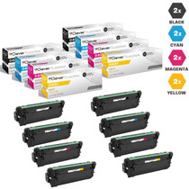 Compatible Canon 040H Toner Cartridges 8 Color Set (040HBK, 040HY, 040HM, 040HC)