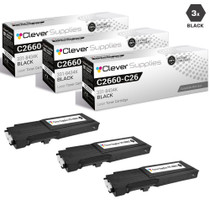 Compatible Dell C2660DN Toner Cartridges Black 3 Pack (593-BBBU)