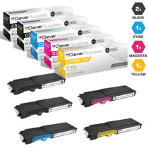 Compatible Dell C3760 Toner Cartridges 5 Color Set (331-8421, 331-8424, 331-8423, 331-8422)