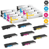 Compatible Dell C3760 Toner Cartridges 8 Color Set (331-8421, 331-8424, 331-8423, 331-8422)
