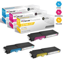 Compatible Dell C3760 Toner Cartridges 3 Color Set (331-8424, 331-8423, 331-8422)