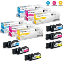 Compatible Dell E525W Toner Cartridges 6 Color Set (593-BBJU, 593-BBJV, 593-BBJW)