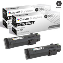 Compatible Dell H625-H825 Toner Cartridges Black 2 Pack (593-BBOW)