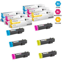 Compatible Dell H625-H825 Toner Cartridges 6 Color Set (593-BBOX, 593-BBOY, 593-BBOZ)