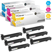 CS Compatible Replacement for HP 826A Toner Cartridges 6 Color Set (CF311A, CF313A, CF312A)
