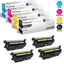 CS Compatible Replacement for HP M651xh Toner Cartridges 4 Color Set (CF330X, CF331A, CF333A, CF332A)