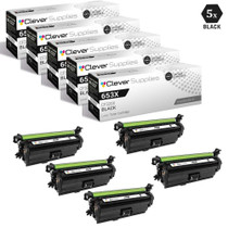 CS Compatible Replacement for HP 653X Toner Cartridges 5 Black Set (CF320X)
