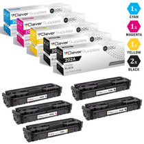 CS Compatible Replacement for HP 202A Toner Cartridges 5 Color Set (CF500A, CF501A, CF503A, CF502A)
