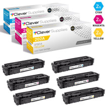 CS Compatible Replacement for HP 202A Toner Cartridges 6 Color Set (CF501A, CF503A, CF502A)