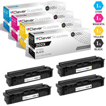 CS Compatible Replacement for HP 202X Toner Cartridges 4 Color Set (CF500X, CF501X, CF503X, CF502X)