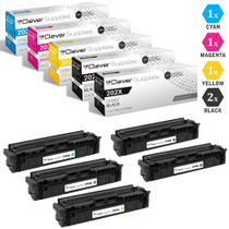 CS Compatible Replacement for HP 202X Toner Cartridges 5 Color Set (CF500X, CF501X, CF503X, CF502X)