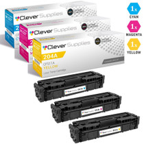 CS Compatible Replacement for HP 204A Toner Cartridges 3 Color Set (CF511A, CF513A, CF512A)