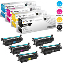 CS Compatible Replacement for HP 646A/646X Toner Cartridges 5 Color Set (CE264X, CF031A, CF033A, CF032A)