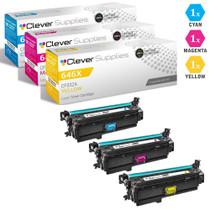 CS Compatible Replacement for HP 646A Toner Cartridges 3 Color Set (CF031A, CF033A, CF032A)