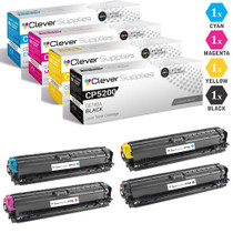 CS Compatible Replacement for HP CP5200 Toner Cartridges 4 Color Set (CE740A, CE741A, CE743A, CE742A)