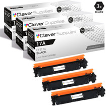 CS Compatible Replacement for HP 17A Toner Cartridges Black 3 Pack (CF217A)