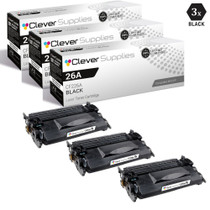 CS Compatible Replacement for HP 26A Toner Cartridges Black 3 Pack (CF226A)