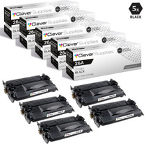CS Compatible Replacement for HP 26A Toner Cartridges Black 5 Pack (CF226A)