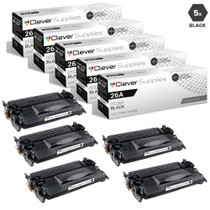 CS Compatible Replacement for HP 26A-MICR Toner Cartridges Black 5 Pack (CF226A)