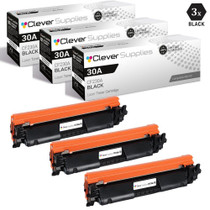 CS Compatible Replacement for HP 30A Toner Cartridges Black 3 Pack (CF230A)
