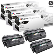 CS Compatible Replacement for HP 80A-MICR Toner Cartridges Black 3 Pack (CF280A)