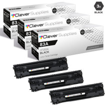 CS Compatible Replacement for HP 83A-MICR Toner Cartridges Black 3 Pack (CF283A)