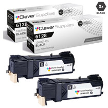 Compatible Xerox 6128 Toner Cartridges Black 2 Pack (106R01455)