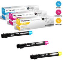 Compatible Xerox 7800 Toner Cartridges 3 Color Set (106R01566, 106R01567, 106R01568)